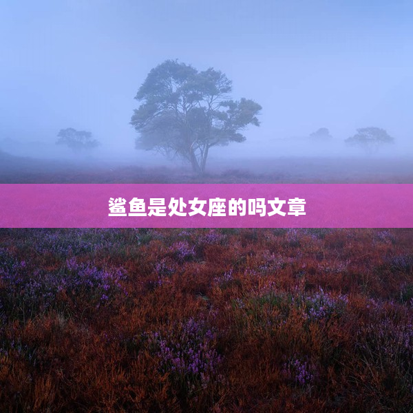 鯊魚是處女座的嗎文章